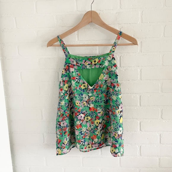 Anthropologie x Maeve Quinn Textured Cami Floral print Kwlly green Boho 8 - Picture 12 of 13